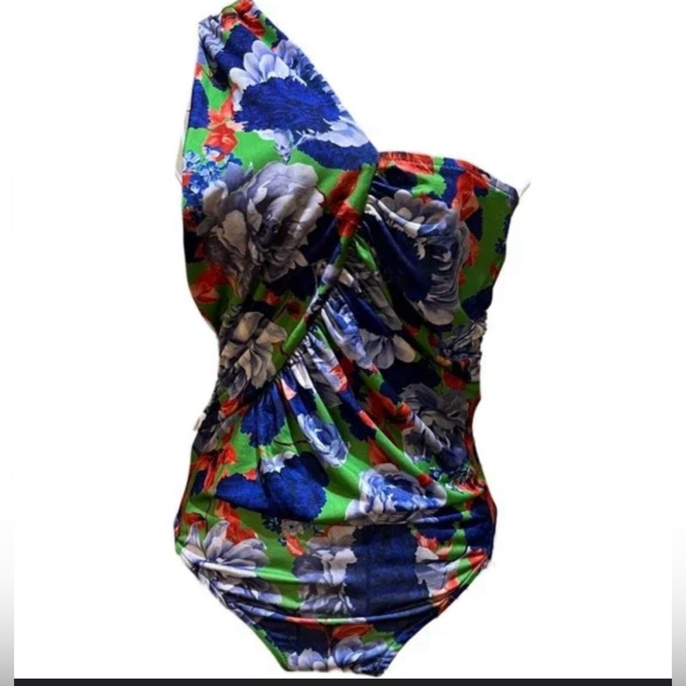 Zara NWT One Shoulder Blue Green
Tropical Floral Bodysuit Size Medium - Picture 2 of 2